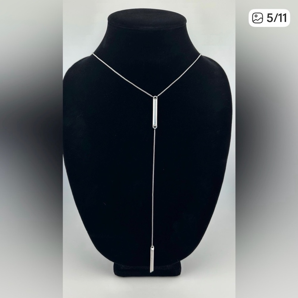 Kendra Scott RARE Shelton silver lariat necklace